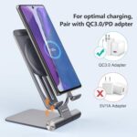 Nillkin Fast Wireless Charger - Metal Foldable and Adjustable Wireless Charging Stand for iPhone 14 13 12 pro max/Pro, Samsung Galaxy S22 S21 S20 Ultra/Plus and Android Phones, Space Grey - Image 8