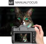 2024 Upgrade 4K 56MP Digital Camera for Photography Vlogging Camera for YouTube with 180° Flip Screen, WiFi,16X Digital Zoom, 52mm Lens, 2 Batteries, 32GB Micro SD Card(Black) - Image 6