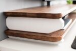 Store Wooden Monitor Stand with Storage Organizer for Desk with Wire Hole, Tables, Office, Home, Studio, Study Table | Monitor Stand Riser (White Legs, 100Cm Long) - Image 3