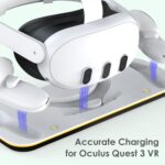 Dobe Charging Dock Station for Oculus Meta Quest 3 Headset and 2 Controllers,Fast VR Charging Station with LED Light [On/Off],VR Charger Display Stand (NO VR Headset Include) - Image 4