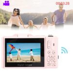 Eujgoov 5K Digital Camera, 75MP Photography Camera with 18X Digital Zoom 3 Inch 180 Degree Flip Screen for Vlogging Live Streaming and Webcasting - Image 4