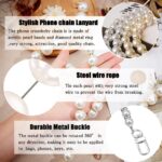 WISKA Charming Pearl and Diamond Decorated Phone Lanyard - Crossbody Hanging Chain, Sling Strap, Mobile Holder, Hands-Free Accessory for Neck, Compatible with iPhone and Most Smartphones - Image 4