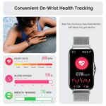 Health Fitness Tracker, Smart Watch with 24/7 Heart Rate and Blood Oxy-gen Monitor, Sleep Tracker with IP68 Waterproof, Activity Tracker Pedometer Step Counter for Women Men (Silver) - Image 3