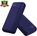 Q7/20K/BL 20,000mAh Power Bank with Dual USB Ports, Fast Charging Portable Charger for Smartphones, Tablets, Earbuds – Blue - Image 3