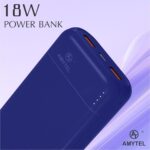 Q7/20K/BL 20,000mAh Power Bank with Dual USB Ports, Fast Charging Portable Charger for Smartphones, Tablets, Earbuds – Blue - Image 4