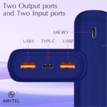 Q7/20K/BL 20,000mAh Power Bank with Dual USB Ports, Fast Charging Portable Charger for Smartphones, Tablets, Earbuds – Blue - Image 5