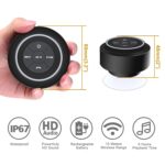 Waterproof Shower Speaker, Portable Bluetooth Speaker with Suction Cup, IPX7 Waterproof Wireless Speaker Teen Boys Gift Ideas for Shower Bathroom, Pool, Travel, Beach - Image 5