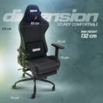 BAYBEE Drogo Multi-Purpose Ergonomic Gaming Chair 7 Way Adjustable Seat 3D Armrest, Head & Lumbar Support Pillow Home & Office Chair with Full Reclining Back Footrest (Viper Green) (Fabric) - Image 3