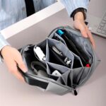 Yellow Weaves Electronics Gadget Organizer Bag |Portable Case for Tech Accessories | Waterproof Travel Pouch for Cable, Adapter, Charger, Drive, Power Bank, Grey - Image 3