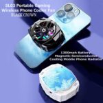 BLACK CROWN SL03 Portable Gaming Wireless Phone Cooler Fan 1300mah Battery Magnetic Semi-Conductor Mobile Phone Cooler Radiator for I-Phone I-OS, Android Gaming Accessories. (Black) - Image 4