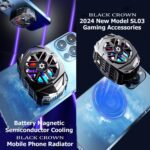 BLACK CROWN SL03 Portable Gaming Wireless Phone Cooler Fan 1300mah Battery Magnetic Semi-Conductor Mobile Phone Cooler Radiator for I-Phone I-OS, Android Gaming Accessories. (Black) - Image 6
