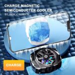 BLACK CROWN SL03 Portable Gaming Wireless Phone Cooler Fan 1300mah Battery Magnetic Semi-Conductor Mobile Phone Cooler Radiator for I-Phone I-OS, Android Gaming Accessories. (Black) - Image 7