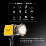 DIGITEK® (DCL-100 WBC) 100W Bi-Color Continuous LED Light with Mini Bowen Mount & Reflector, 2700K-6500K+200 Color Temp, 20FX Modes, 97+ CRI, 0-100% Brightness, APP Control, Lighting for Videography - Image 7