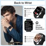 Smart Watches for Men Women 1.83" HD Display Activity Fitness Tracker Smartwatches for Android iOS Phones with Bluetooth Call/Heart Rate/Blood Pressure/Sleep Monitor/SpO2/IP67 Waterproof, Black - Image 3