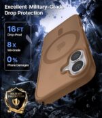 Elzzi Magnetic Guard Case for iPhone 17 Cover, Compatible with MagSafe Translucent Matte Hard PC + TPU Hybrid Back Cover, Slim Shock-Resistant Anti-Scratch Protective Case (Desert Titanium) - Image 3