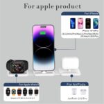 FKU 3 in 1 Wireless Charger,Foldable 3 in 1 Wireless Charging Station Charging Dock Stand Compatible with iPhone 14/Pro/Max/Plus/13/12 Series,AirPods 3/2/Pro,iWatch 8-1 (White) - Image 3