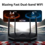 Speedefy High Speed Pro WiFi Router - Dual Band AC2100 Wireless Router for Streaming & Gaming, Up to 35 Devices, 2000 sq.ft Coverage, 4X4 MU-MIMO, USB Port, Parental Control (Model: K8), Black (K8-DI) - Image 3