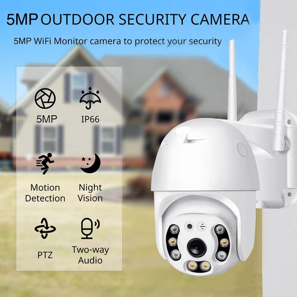 TP PLUS 5MP Outdoor Smart WiFi Wireless IP CCTV Security Camera | Colored Light Vision | 2-Way Audio | Motion Track | Cruise Mode | Support 128 GB Micro SD Card Slot (Dome Camera) - Image 3