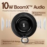 GOBOULT Newly Launched Bassbox Q10 Bluetooth Speaker 10 Watt BoomX Audio, Up to 18Hrs Playtime, Type-C Charging, AUX/TF Card/USB & BT 5.4, Dual Radiator, Portable Speaker(Pure Black) - Image 3