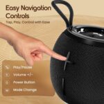 GOBOULT Newly Launched Bassbox Q10 Bluetooth Speaker 10 Watt BoomX Audio, Up to 18Hrs Playtime, Type-C Charging, AUX/TF Card/USB & BT 5.4, Dual Radiator, Portable Speaker(Pure Black) - Image 4