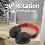 Studio Headphone Over Ear Stereo Monitoring Closed Back-Red Headphones for PC, Phone, Chatting, Music, DJ, Podcast (Classical Black-Red) - Image 3