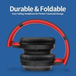 Studio Headphone Over Ear Stereo Monitoring Closed Back-Red Headphones for PC, Phone, Chatting, Music, DJ, Podcast (Classical Black-Red) - Image 4