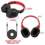 Studio Headphone Over Ear Stereo Monitoring Closed Back-Red Headphones for PC, Phone, Chatting, Music, DJ, Podcast (Classical Black-Red) - Image 5