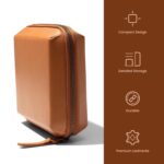 DailyObjects Large Travel Digital Electronic Accessories Storage Bag | Portable Gadget Organizer Case | Tech Kit Pouch for Cables, Drive, Charger, Adapters, Power Bank | Charger Wire Organiser - Tan - Image 3