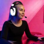 Wireless Gaming Headset for PC Mobile, 2.4GHz Bluetooth 5.4 Headphones with Noise Canceling Mic, 50mm Driver 7.1 Surround Sound RGB Light, 50-Hour Battery for Gaming Music (Black and White) - Image 3
