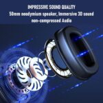 Wireless Gaming Headset for PC Mobile, 2.4GHz Bluetooth 5.4 Headphones with Noise Canceling Mic, 50mm Driver 7.1 Surround Sound RGB Light, 50-Hour Battery for Gaming Music (Black and White) - Image 4