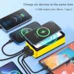 Solar Power Bank 60000mAh, Portable Solar Charger Waterproof External Backup Battery Pack with Bright LED Flashlights, Fast Charging, 4 USB Output Ports, Perfect for Outdoor, Camping, Hiking - Image 4