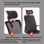 Office Chair Headrest, Adjustable Mesh Head Pillow, Universal Ergonomic Swivel Chair Head Rest Attachment for Office Chair Computer Chair Desk Chair, Grey - Image 5