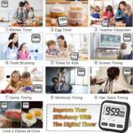 Digital Kitchen Timer & Stopwatch, Countdown Large Digits for Cooking, Chef Cooking Timer Clock with Loud Alarm,100% Mechanical Desk Timer Countdown Reminder Magnetic Back -Blue - Image 4
