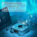 Retro-Style Wireless Waves Vinyl Bluetooth Speaker, Aqua Vinyl Speaker, The Waves Vinyl Player with Ambience Light and Clock for Bedroom, Office, Party - Image 3