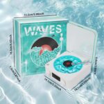 Retro-Style Wireless Waves Vinyl Bluetooth Speaker, Aqua Vinyl Speaker, The Waves Vinyl Player with Ambience Light and Clock for Bedroom, Office, Party - Image 4