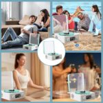 Retro-Style Wireless Waves Vinyl Bluetooth Speaker, Aqua Vinyl Speaker, The Waves Vinyl Player with Ambience Light and Clock for Bedroom, Office, Party - Image 6
