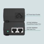 TP-link TL-PoE160S | 802.3at/af Gigabit PoE Injector | Non-PoE to PoE Adapter | Supplies PoE (15.4W) or PoE+ (30W) | Plug & Play | Desktop/Wall-Mount | Distance Up to 328 ft. | UL Certified, Black - Image 3