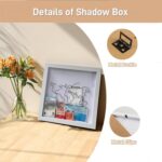 House of Quirk Travel Adventure Archive Shadow Box for Memories, Shadow Keepsake Box with Slot On Top, Life in a Shadow Box Travel Gift Frame (11.5" x 11.5" inch Large, White) - Image 4