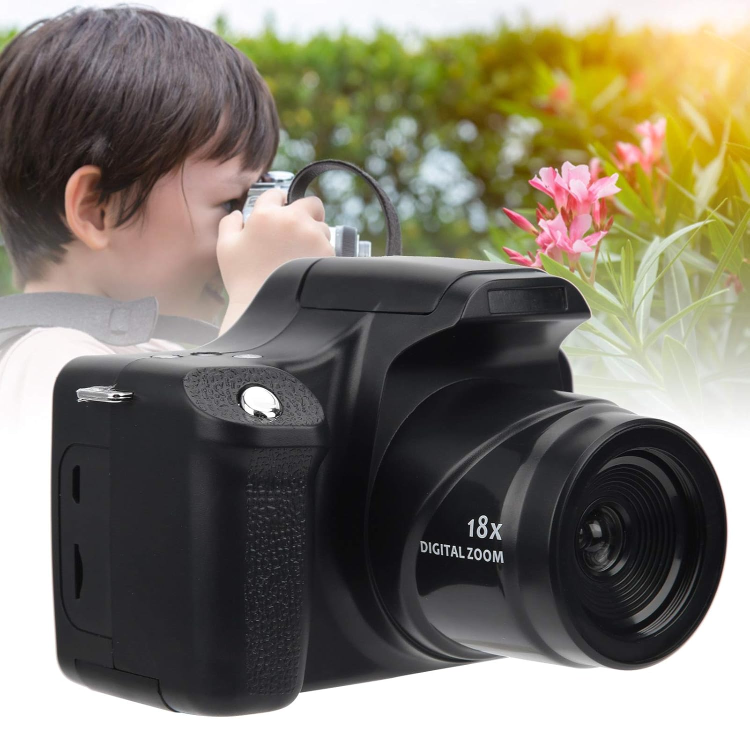 Yunir 24MP Digital Camera, 3.0in LCD Screen, 18X Zoom, HD SLR Camera, Portable, with Flash Light, USB Port, 1500mAh Battery, Simple Operation, Black, for Family (Standard Type) - Image 4
