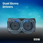 ZEBRONICS Space Deck Pro 55W Bluetooth Supporting Portable Speaker with USB,mSD Card,AUX,Built -in FM,LED Lights, TWS Function, Wireless Mic and Remote Control (Black) - Image 4