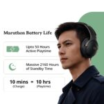 Wireless Headphones Bluetooth 6.0 | 50H Playtime Over-Ear Headset with 43mm Titanium Drivers | 3 Sound Modes, 35ms Low Latency Gaming Mode, AI ENC Mic | Deep Bass Stereo Headphones (Black) - Image 4