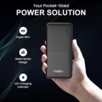 Mozu Chargex 10000 mAh 12W Power Bank, Dual USB Input,Type C & Micro USB Input, Led Display, Compact Powerbank (Black) - Image 4