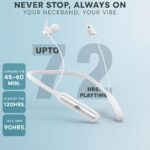 Bluetooth Neckband Headphones, Fast Charge, deep bass, sweatproof Sports, Magnetic, Long Battery, Voice Assistant Support, Wireless in-Ear Headset with mic (White Glow) - Image 3
