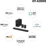 Sony HT-A3000 5.1.ch 360 SSM and Dolby Atmos Soundbar Home Theatre System with Wireless subwoofer SA-SW3 and Rear Speaker SA-RS3S(Hi Res & 360 Reality Audio, Bluetooth,Google/Alexa) - Image 5