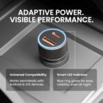 PRIVON 60 W Fast Car Charger with 3-in-1 Multi-Device Cable, 2 Ports (1× USB-A + 1× Type-C), PD & QC Fast Charging – Compatible with iOS & Android Mobile, Tablet, Earbuds, Power Bank & Smartwatch - Image 6