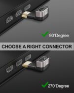 FEDUS 8K Ultra HD HDMI Connector 90+270 Degree L-Shape Male to Female Converter Right Angle Adapter Extender for TV Led LCD Stick, Xbox PS3 PS4 PS5 Supports 3D HDR 8K@60Hz 4K@144Hz - Image 4