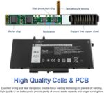 WISTAR 3HWPP Laptop Battery for Dell Latitude 5401 5410 5411 5501 5510 5511 Precision 3541 3551 Inspiron 7706 2-in-1 17 7500/7506 2-in-1 Black 10X1J N2NLL 1VY7F 451-BCMN - Image 4