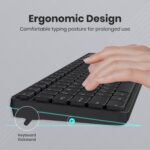 Portronics Key8 Combo Wireless Keyboard and Mouse Set with 2.4 GHz Wireless, Large Keycaps, 104 Keys, Adjustable Mouse Sensitivity, 12 Multimedia Hotkeys, USB Receiver for PC, Laptop, Mac (Black) - Image 5