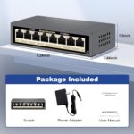 8-Port Full Gigabit Easy Web Managed Ethernet Switch, Web or App Cloud-Management Switch, VLAN/QoS/IGMP/LAG/TELNET/CLI Supported, Desktop or Wall Mount Fanless Metal Casing, Black - Image 7