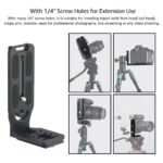 HOT-L Type Quick Release Vertical Plat 1/4 Horizontal Universal Plat Stabilizer Dual Camera L Bracket Plat for DSLR SLR Video Shooting Compatible with DSLR, SLR, Tripod Camera (Mount Only) - Image 3